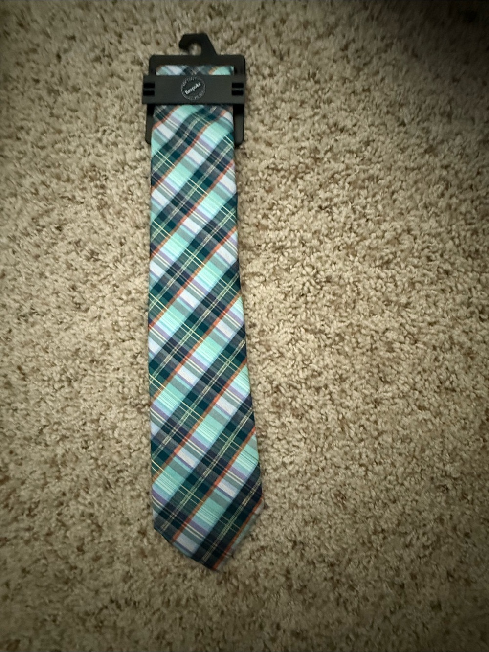 Kohl's Plaid Men's Tie in Teal, Navy, and Light Blue